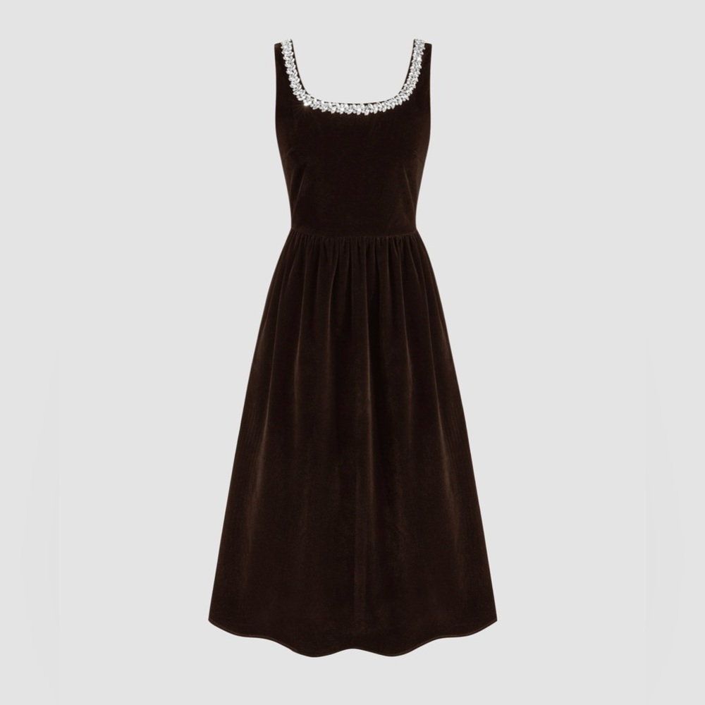 Brown Velvet Dress